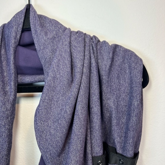 Lululemon Vinyasa Reversible Scarf Purple Striped Snaps Sweat Wicking Breathable - Picture 3 of 12